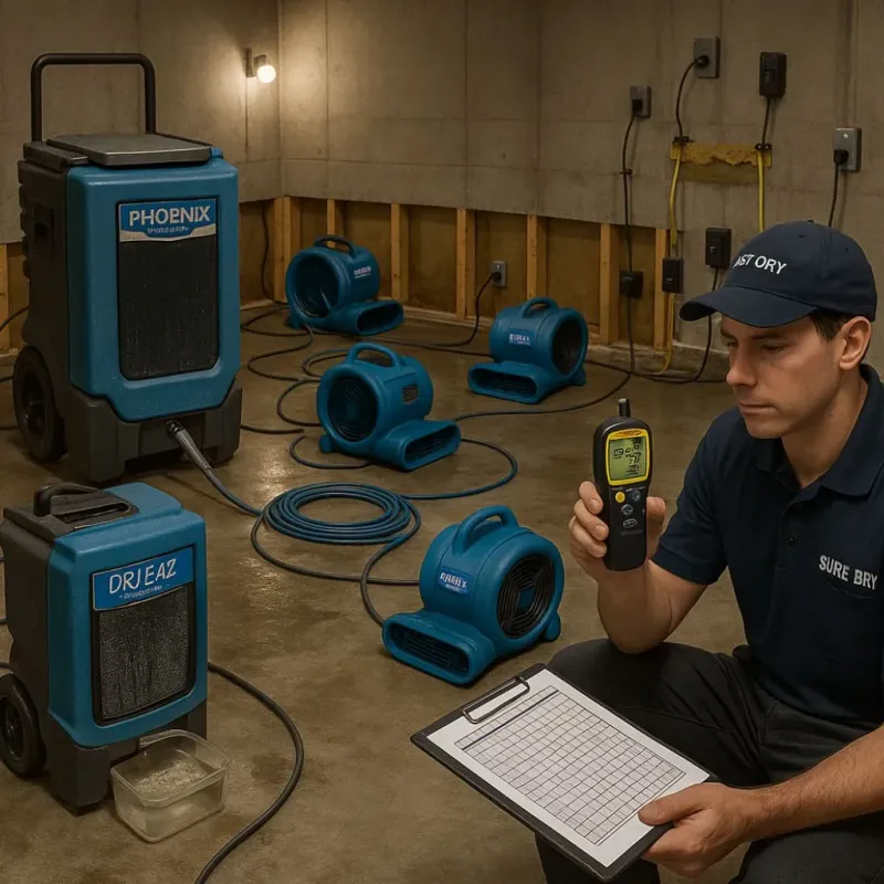 Structural Drying and Dehumidification process in Byesville, OH